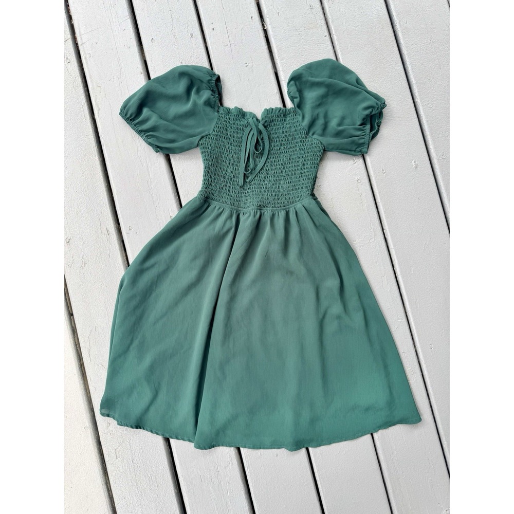 Green Prairie‎ Cottagecore Skater Smocked Dress Size Small